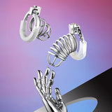 Abstinence Adjustable Metal Chastity Cage material finish close | 3d-chastity