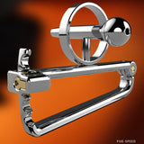 Adjustable Chastity Cage with Horse-eye Bars wearing | 3d-chastity