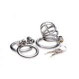 the Pen Deluxe Stainless Steel Locking Chastity Cage side | 3d-chastity