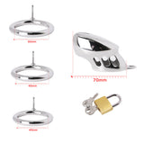 BDSM Stainless Steel Chastity Device with Spike Ring wearing | 3d-chastity
