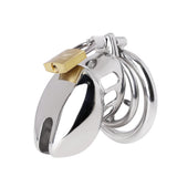 BDSM Stainless Steel Chastity Device with Spike Ring side | 3d-chastity
