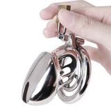 BDSM Stainless Steel Chastity Device with Spike Ring material finish close | 3d-chastity
