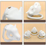 Beast Head Chastity Cage lock and ring | 3d-chastity