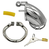 Bending Tube Stainless Steel Male Chastity Device lock and ring | 3d-chastity