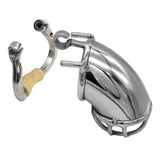 Bending Tube Stainless Steel Male Chastity Device side | 3d-chastity