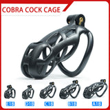 Black Cobra Chastity Cage Kit 1.77 to 4.13 Inch Long main product | 3d-chastity