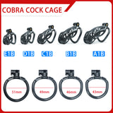 Black Mamba Chastity Cage Kit 1.77 to 4.13 Inch Long side | 3d-chastity