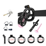 Black Cobra Chastity Standard Kit With Belt And Urethral - 3d-chastity
