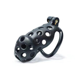 Black Hole Cobra Chastity Cage Kit 1.77 to 4.13 Inch Long material finish close | 3d-chastity
