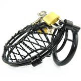 Black Mesh Metal Male Chastity Cage main product | 3d-chastity