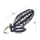 Black Mesh Metal Male Chastity Cage side | 3d-chastity