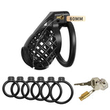 Black Mesh Pattern Chastity Cage lock and ring | 3d-chastity