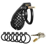 Black Mesh Pattern Chastity Cage wearing | 3d-chastity