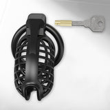 Black Mesh Pattern Chastity Cage material finish close | 3d-chastity