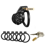 Black Mesh Pattern Chastity Cage side | 3d-chastity