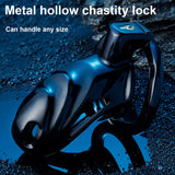 Black Metal Chastity Lock wearing | 3d-chastity