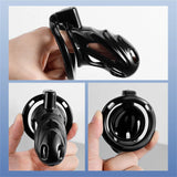 Black Metal Chastity Cage side | 3d-chastity