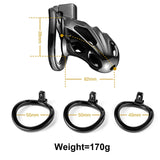 Black Metal Chastity Cage size and shape | 3d-chastity