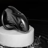 Black Punisher Chastity Device lock and ring | 3d-chastity