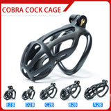 Black Stripe Cobra Chastity Cage Kit 1.77 to 4.13 Inch Long main product | 3d-chastity