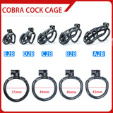 Black Stripe Mamba Chastity Cage Kit 1.77 to 4.13 Inch Long side | 3d-chastity