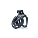 Black Stripe Mamba Chastity Cage Kit 1.77 to 4.13 Inch Long lock and ring | 3d-chastity