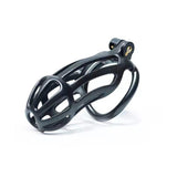 Black Stripe Cobra Chastity Cage Kit 1.77 to 4.13 Inch Long full kit | 3d-chastity
