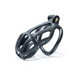 Black Stripe Cobra Chastity Cage Kit 1.77 to 4.13 Inch Long material finish close | 3d-chastity