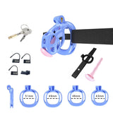 Blue Cobra Chastity Nano Kit With Belt And Urethral - 3d-chastity
