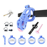 Blue Cobra Chastity Maxi Kit With Belt And Urethral - 3d-chastity