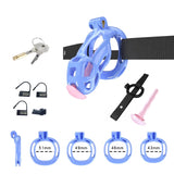 Blue Cobra Chastity Small Kit With Belt And Urethral - 3d-chastity