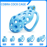 Blue Hole Cobra Chastity Cage Kit - 1.77 to 4.13 Inch Long main product | 3d-chastity