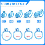 Blue Hole Cobra Chastity Cage Kit - 1.77 to 4.13 Inch Long side | 3d-chastity