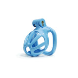 Blue Stripe Mamba Chastity Cage Kit 1.77 to 4.13 Inch Long lock and ring | 3d-chastity
