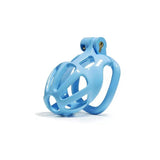 Blue Stripe Mamba Chastity Cage Kit 1.77 to 4.13 Inch Long wearing | 3d-chastity