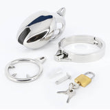 Stainless Steel Chastity Cage with Spike Ring wearing | 3d-chastity