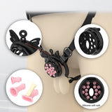 Breathable Panel‌ Chastity Cage with Silicone Rings rear | 3d-chastity