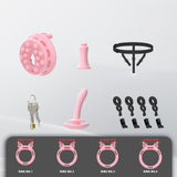 Breathable Panel‌ Chastity Cage with Silicone Rings size and shape | 3d-chastity