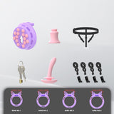 Breathable Panel‌ Chastity Cage with Silicone Rings material finish close | 3d-chastity