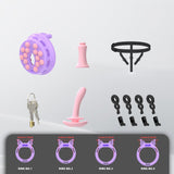 Breathable Panel‌ Chastity Cage with Silicone Rings full kit | 3d-chastity