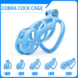 Blue Cobra Chastity Cage Kit 1.77 - 4.13 Inch with 4 Arc Rings main product | 3d-chastity