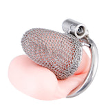 Button Cock Chain Lock Chastity Cage side | 3d-chastity