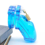 Light Blue CB-3000 Male Chastity Device size and shape | 3d-chastity
