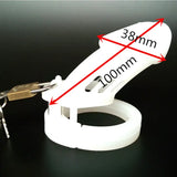 CB6000 Silicone Chastity Cage White lock and ring | 3d-chastity