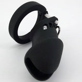 CB6000 Silicone Chastity Cage Black lock and ring | 3d-chastity