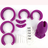CB6000S Silicone Chastity Cage Purple wearing | 3d-chastity