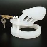 CB6000S Silicone Chastity Cage White lock and ring | 3d-chastity