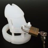 CB6000S Silicone Chastity Cage White wearing | 3d-chastity