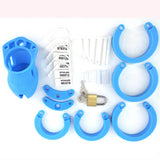 CB6000S Silicone Chastity Cage Blue side | 3d-chastity