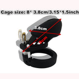 CB6000S Silicone Chastity Cage Black size and shape | 3d-chastity